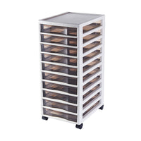 Clear-Front Storage Tower with 8 or 10 Drawers