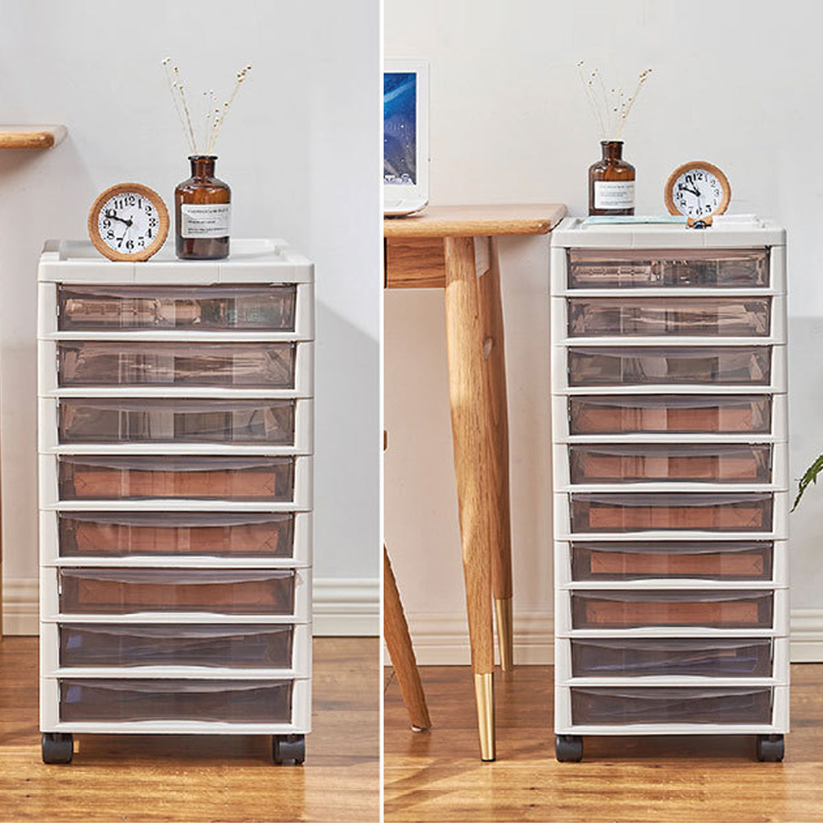 Clear-Front Storage Tower with 8 or 10 Drawers