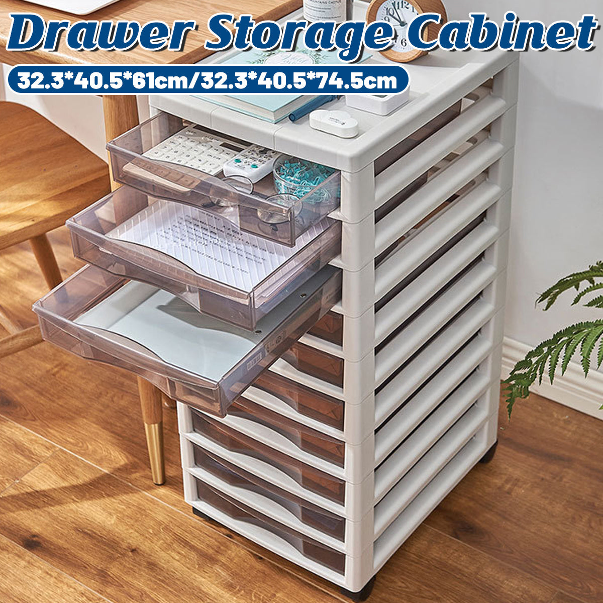 Clear-Front Storage Tower with 8 or 10 Drawers