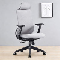Grey Task Chair with S-Curve Back and Foam Seat