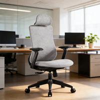 Grey Task Chair with S-Curve Back and Foam Seat