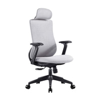 Grey Task Chair with S-Curve Back and Foam Seat