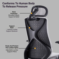 Grey Task Chair with S-Curve Back and Foam Seat