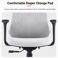 Grey Task Chair with S-Curve Back and Foam Seat