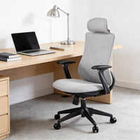 Grey Task Chair with S-Curve Back and Foam Seat