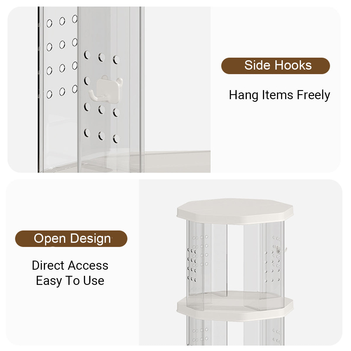 Spinning Floor Bookcase with Clear ABS Panels