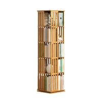 Spinning Bamboo Bookcase with Removable Bookends