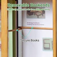 Spinning Bamboo Bookcase with Removable Bookends