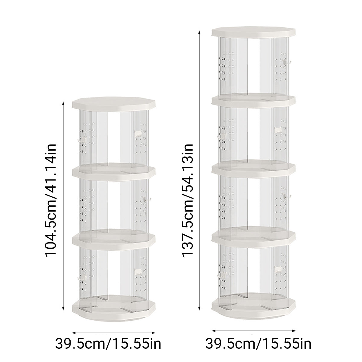 Spinning Floor Bookcase with Clear ABS Panels
