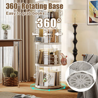 Spinning Floor Bookcase with Clear ABS Panels