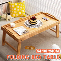 Bamboo Bed Tray Table with Legs and Card Slot