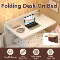 Cable-Tie Bed Mount Table 75x30cm with Wood Top