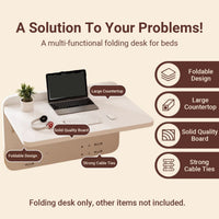 Cable-Tie Bed Mount Table 75x30cm with Wood Top
