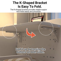 Cable-Tie Bed Mount Table 75x30cm with Wood Top