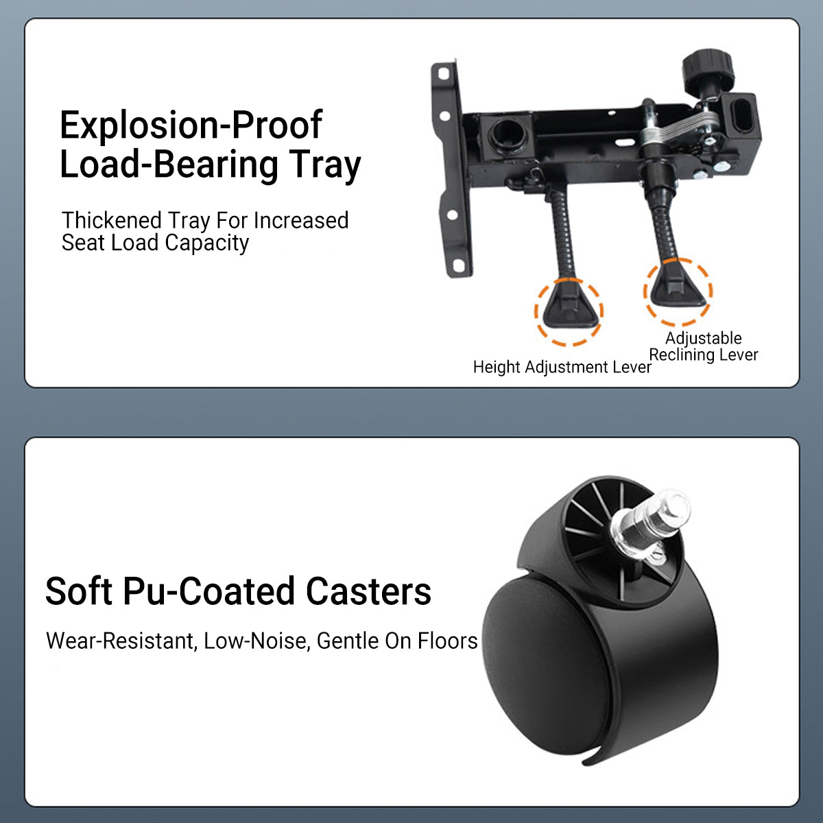 Gaming Recliner in PU Leather with Lumbar Pillow