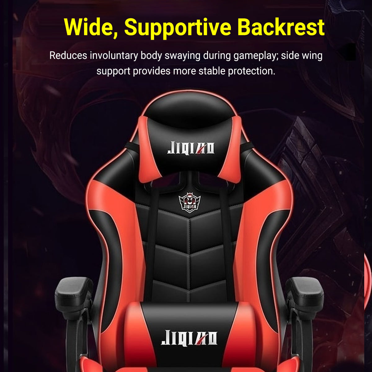 Gaming Recliner in PU Leather with Lumbar Pillow