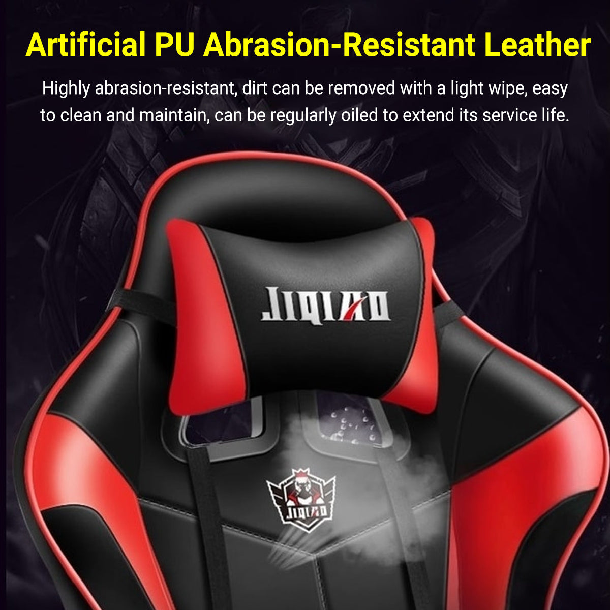 Gaming Recliner in PU Leather with Lumbar Pillow
