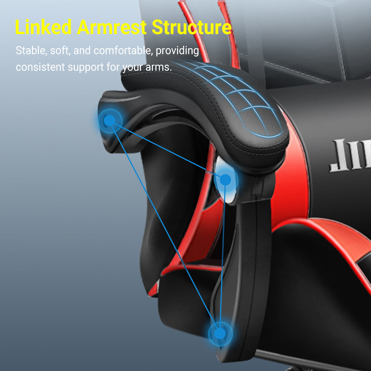 Gaming Recliner in PU Leather with Lumbar Pillow