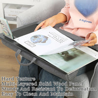 Lap Tray Table with Handle and Cushioned Base