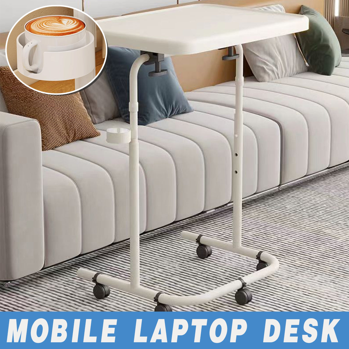 Rolling Laptop Cart with Three Heights Tilt