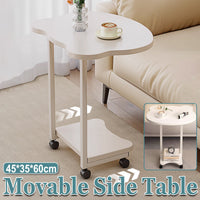 Embedded Sofa Side Table with Rolling Wheels