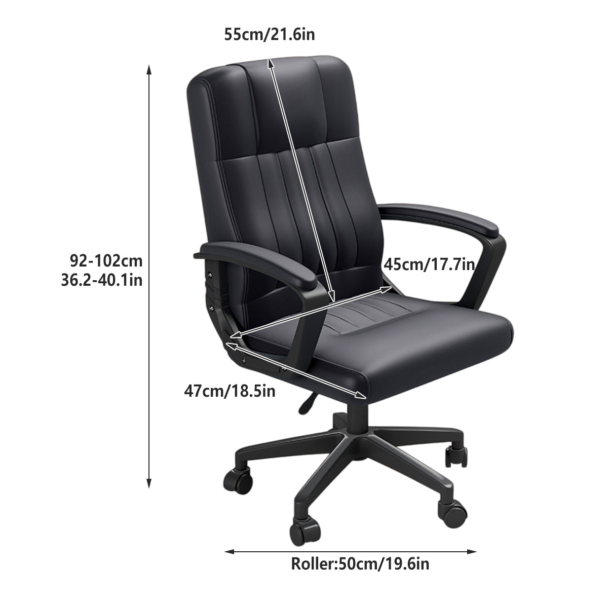 Swivel Task Chair with Quilted Back and Arms