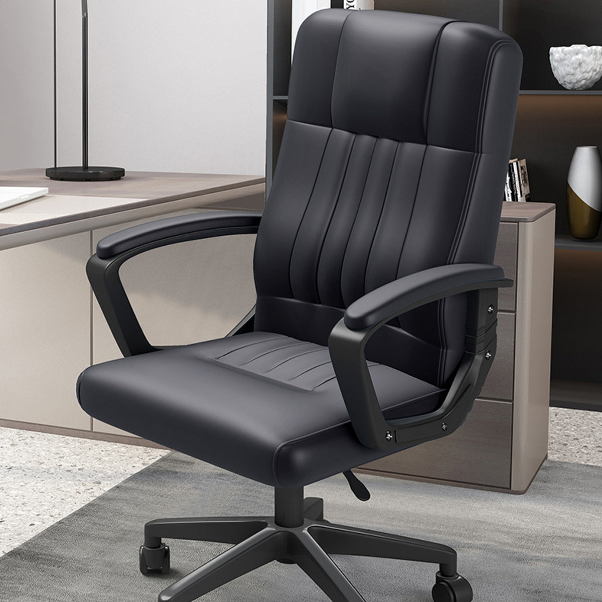 Swivel Task Chair with Quilted Back and Arms