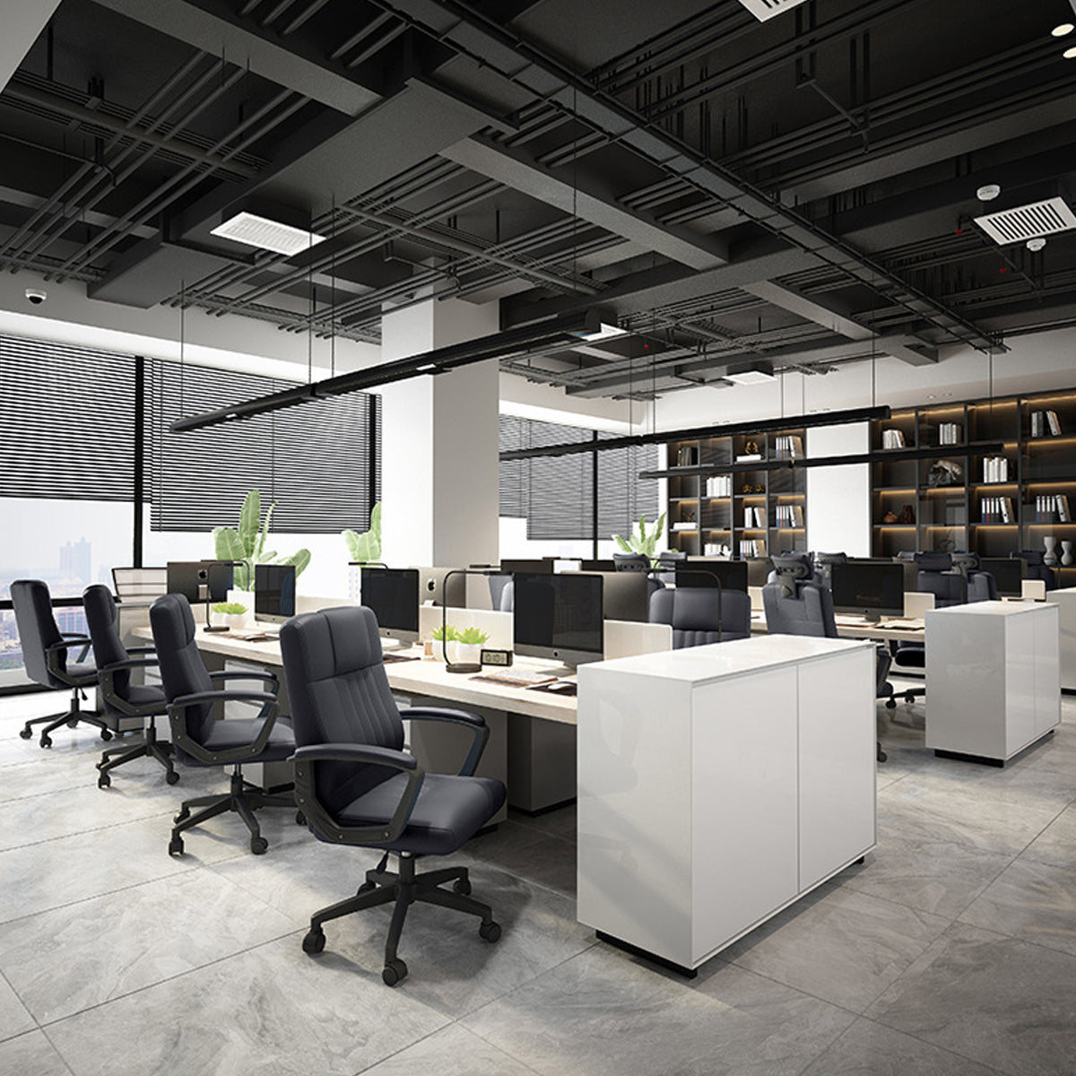 Swivel Task Chair with Quilted Back and Arms
