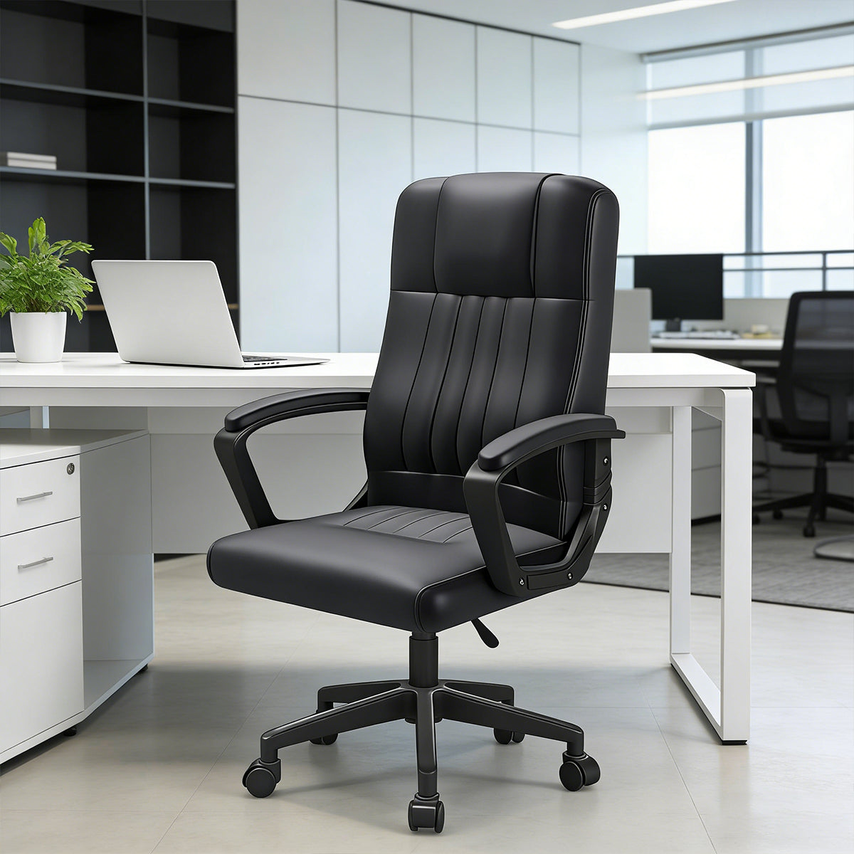 Swivel Task Chair with Quilted Back and Arms