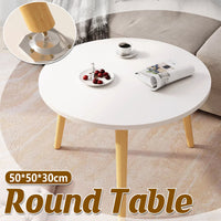 Round Sofa End Table 50x30cm with Wood Legs