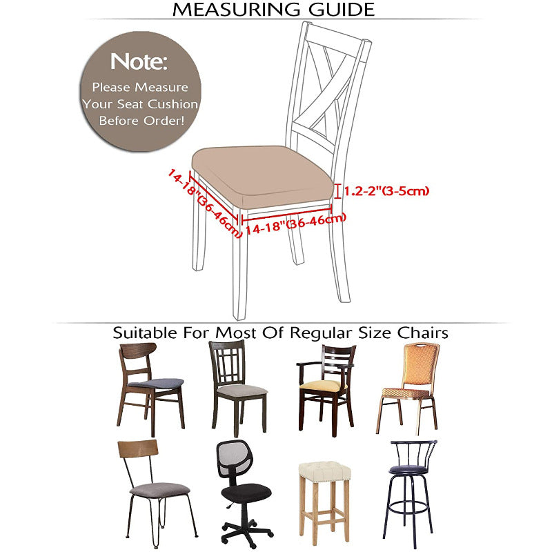 Jacquard Dining Chair Slipcover Fits 36-46cm
