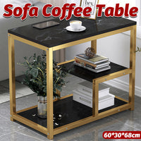 Marble Pattern Nesting Tables with Gold Frame