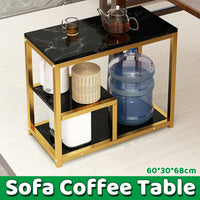 Marble Pattern Nesting Tables with Gold Frame