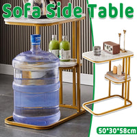 Two-Tier End Table with Marble Look Board