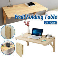 Wall-Mounted Pine Wood Folding Table