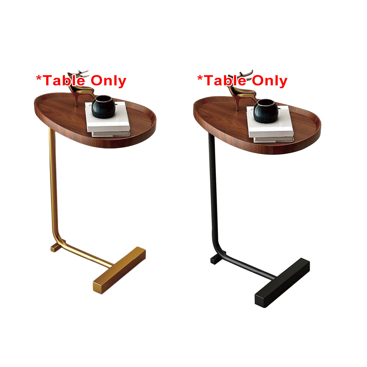 Compact MDF Side Table on Iron Legs