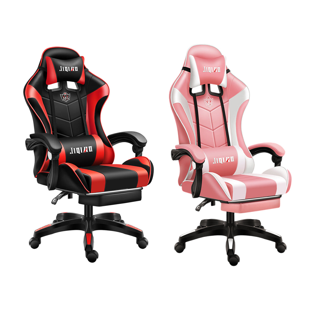Gaming Recliner in PU Leather with Lumbar Pillow