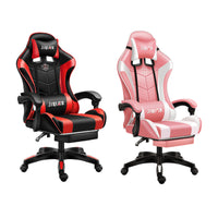 Gaming Recliner in PU Leather with Lumbar Pillow