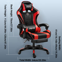 Gaming Recliner in PU Leather with Lumbar Pillow