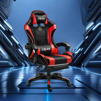 Gaming Recliner in PU Leather with Lumbar Pillow