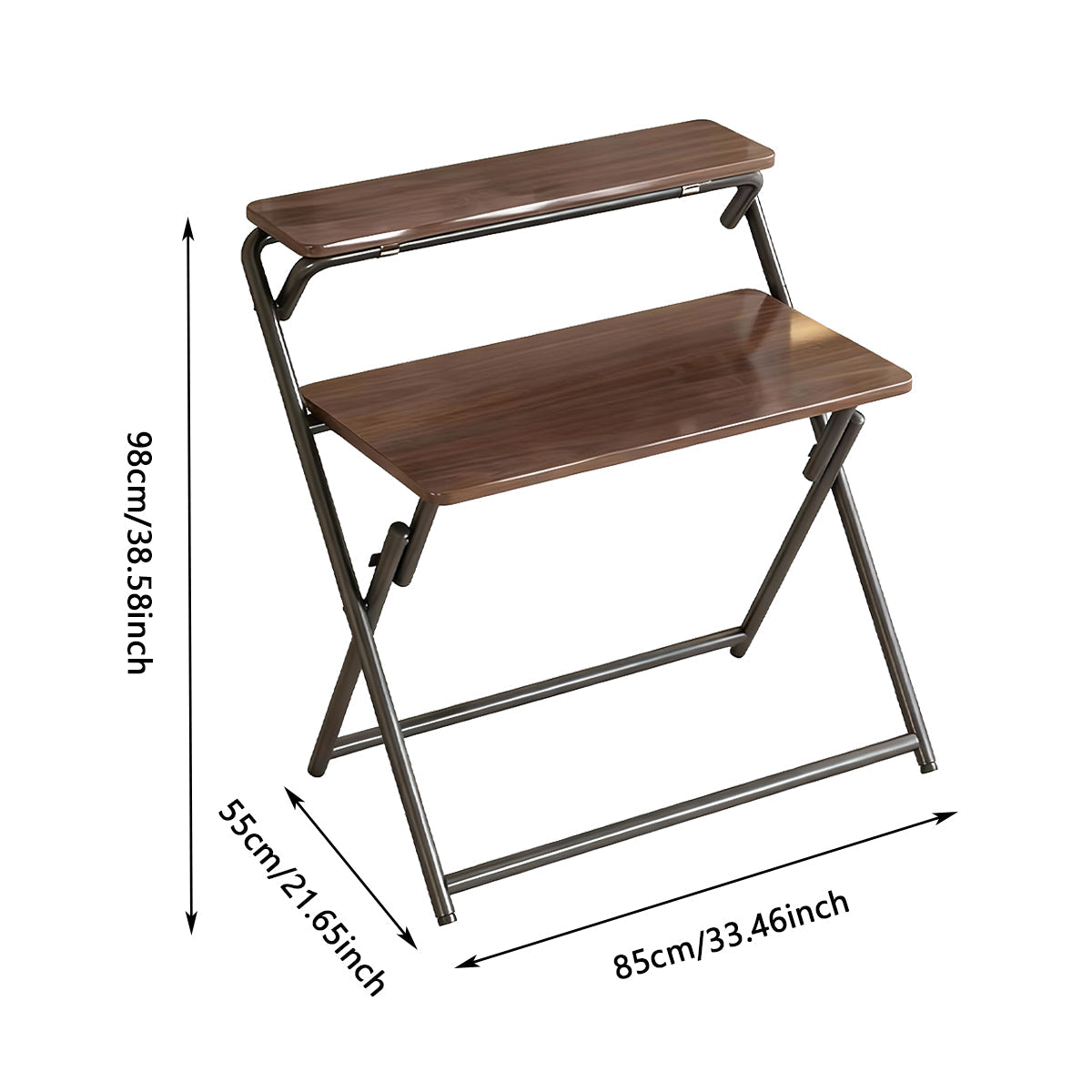 Folding X-Frame Desk with Waterproof Wood Top