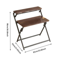 Folding X-Frame Desk with Waterproof Wood Top