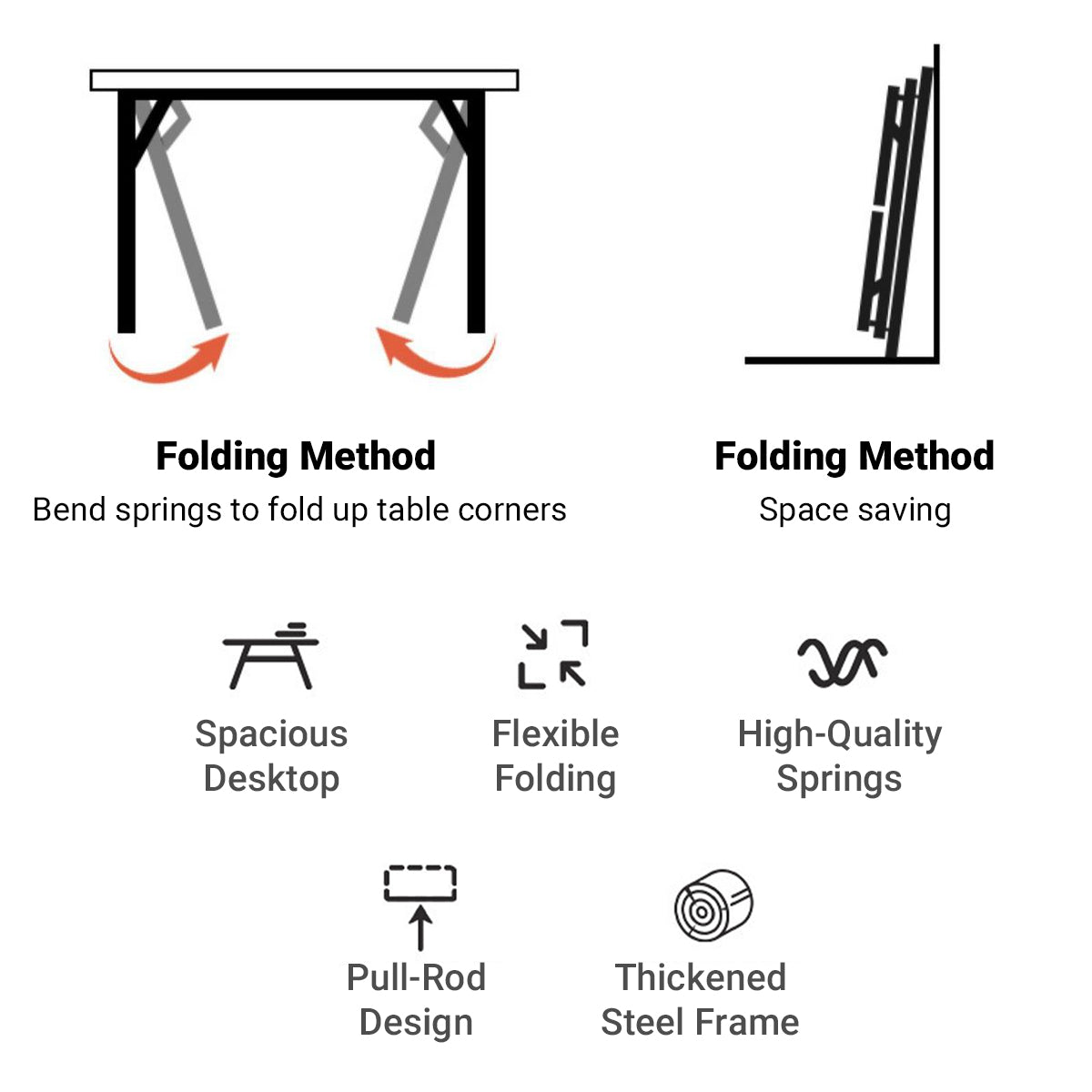 Folding Dining Table with Levelling Feet