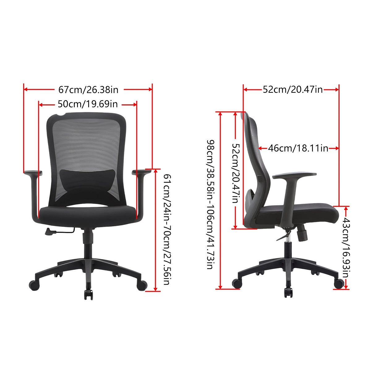 Mesh Task Chair with 125 Degree Recline and Lumbar